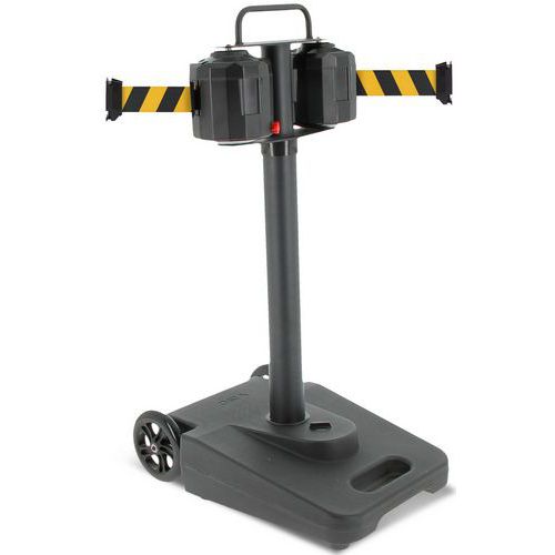 Chariot De Délimitation À 2 Sangles - 20m - Noir Et Jaune