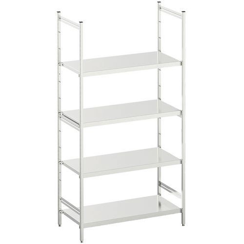 Hupfer - Rayonnage médical inox Norme 5 - 1800x500x1000 mm - 4 tablettes 150kg - Éco-responsable