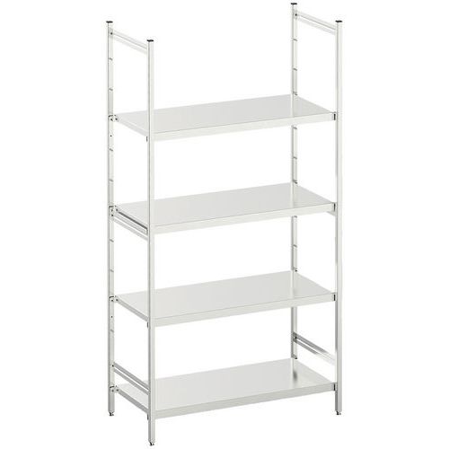 Hupfer - Rayonnage médical inox Norme 5 - 1800x500x1200mm - 4 niveaux - 150kg/tablette - Éco-responsable