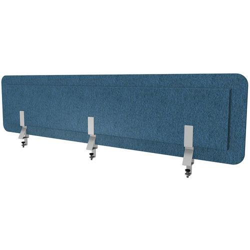 Ecran Acoustique L160 Bleu Chiné + 3 Pinces Bureau Seul