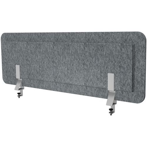 Ecran Acoustique L80 Gris Chiné 2 Pinces Bureau Seul