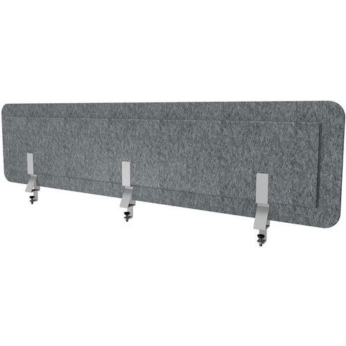 Ecran Acoustique L140 Gris Chiné 3 Pinces Bureau Seul