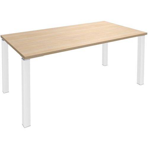 Bureau Droit Exprim L160xp80 Chêne Clair/blanc
