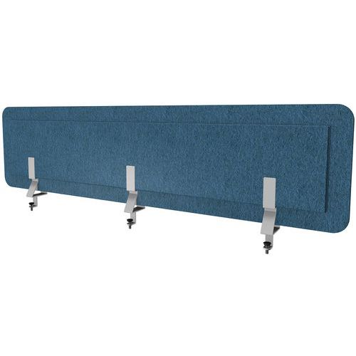 Ecran Acoustique L160 Bleu Chiné + 3 Pinces Bureau Dble
