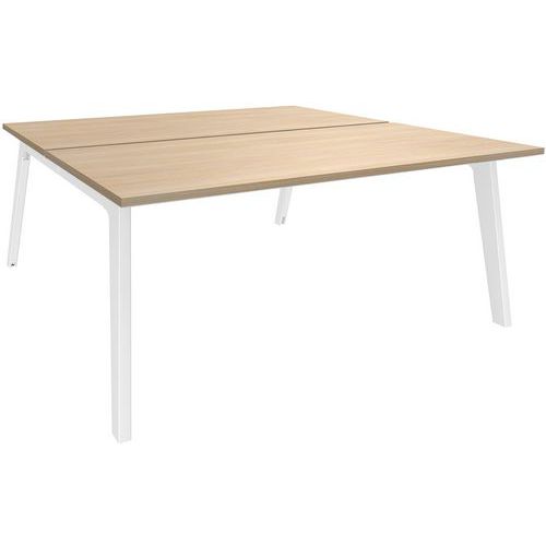 Bureau Double Face L160xp163 Chêne Clair/blanc