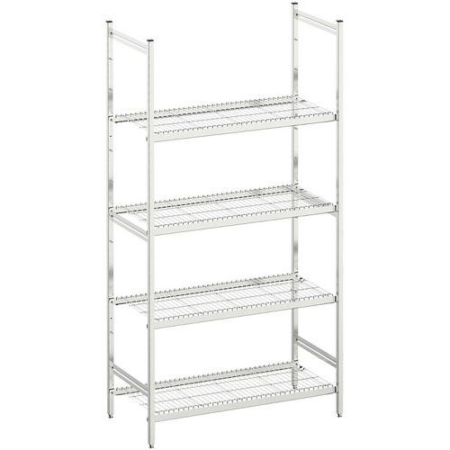 Hupfer - Rayonnage médical inox Norme 5 - 1800x500x1400mm - 4 niveaux grillagés - Charge 600kg - Éco-responsable