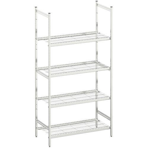 Hupfer - Rayonnage médical inox Norme 5 - 1800x500x1200mm - 4 niveaux - 150kg/tablette - Éco-responsable