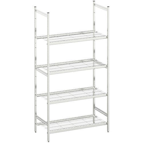 Hupfer - Rayonnage médical inox Norme 5 - 2000x600x1000mm - 4 tablettes grillagées - 150kg/tablette - Éco-responsable