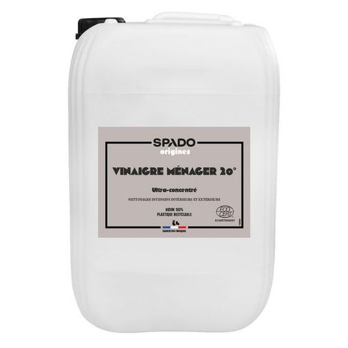 Spado Origines - Vinaigre Blanc 20° ECOCERT - Bidon 10L - Usage Alimentaire & Nettoyage Multisurface