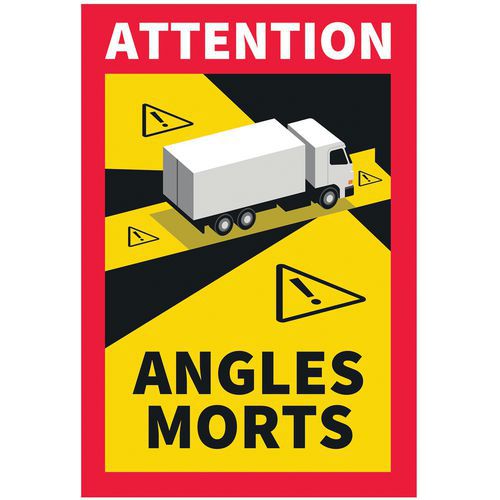 Taliaplast - Panneau Angle Mort Camion Adhésif Rigide 250x170mm - Signalétique de Sécurité