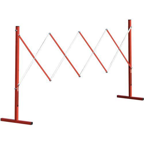 Taliaplast - Barrière de chantier extensible droite - Rouge/Blanc - 6.5 kg - Sécurité Voirie