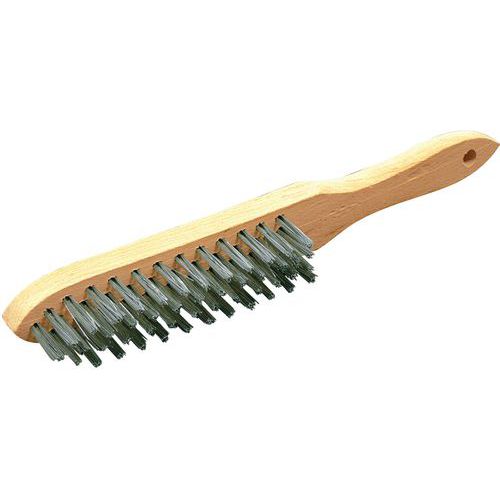 Taliaplast - Brosse métallique 4 rangs inox - Usage finition - Outil à main léger 0.14 kg