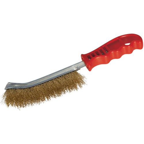 Taliaplast - Brosse métallique convexe acier laitonné - Rouge - Usage Finition - Outil à main