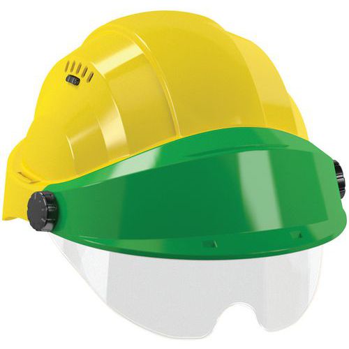 Lot de 6 - Casque Avec Lunette Orizon® - Jaune - Visière Vert