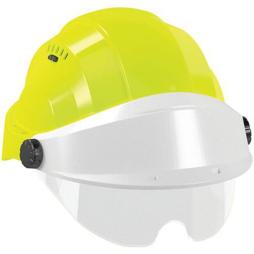 Lot de 6 - Casque Avec Lunette Orizon® - Jaune Fluo - Visière Blanc