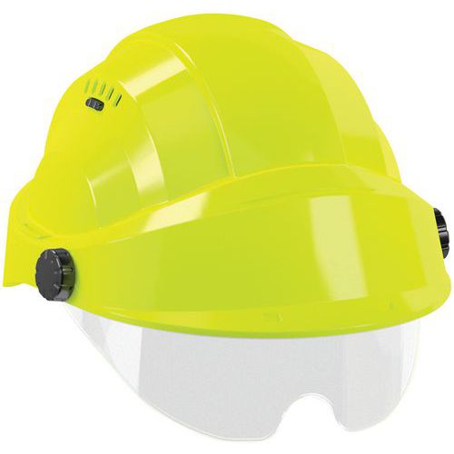 Lot de 6 - Casque Avec Lunette Orizon® Jaune Fluo - Visière Jaune Fluo