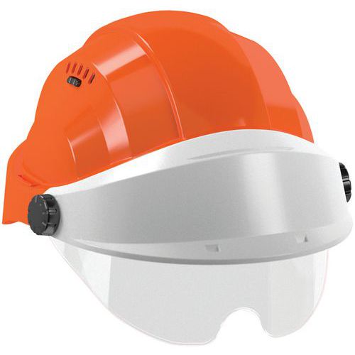 Lot de 6 - Casque Avec Lunette Orizon® - Orange - Visière Gris