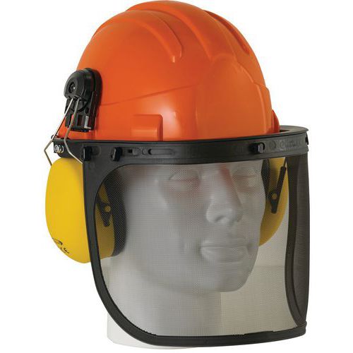 Taliaplast - Casque forestier Opale Orange - Polyéthylène haute densité - CE - 0.78 kg