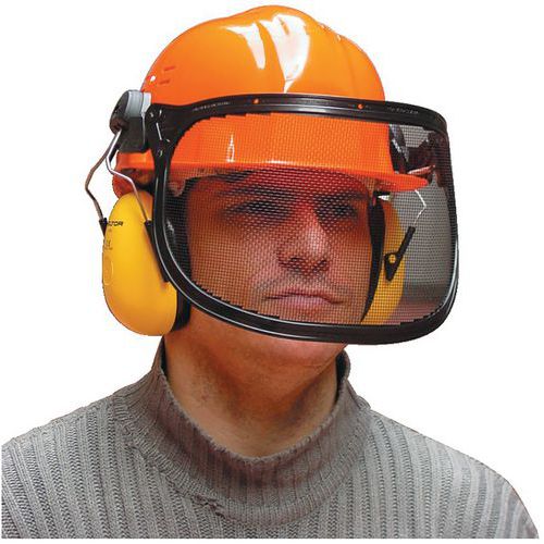 Taliaplast - Casque forestier Opus Orange - Polyéthylène haute densité - CE - 0.66 kg