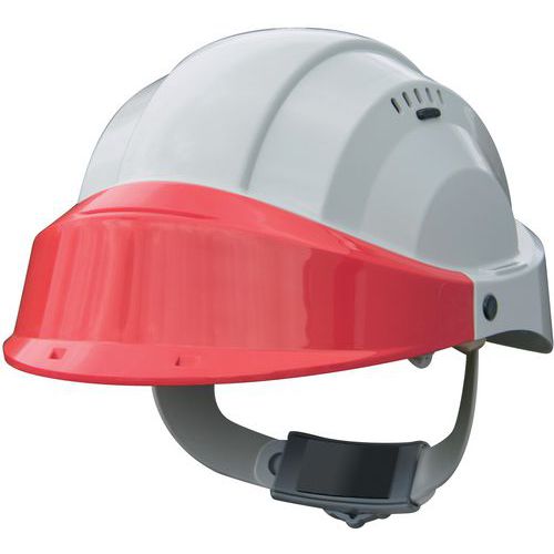 Taliaplast - Casque Orizon® Gris - Visière Rouge - Polyéthylène Haute Densité - Norme EN 397