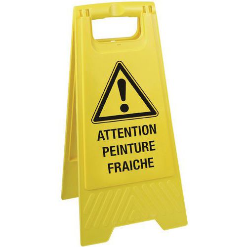 Taliaplast - Chevalet Attention Peinture Fraîche Jaune - 62cm Hauteur - Signalétique de Sécurité Visible