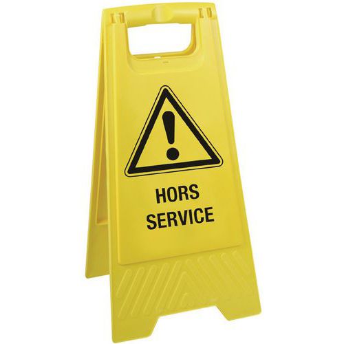 Taliaplast - Chevalet de signalisation Hors service - Jaune - 62cm Hauteur - 300mm Largeur
