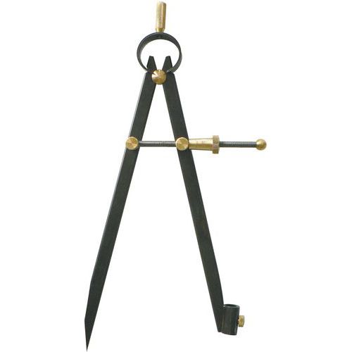 Taliaplast - Compas à ressort porte-crayons en acier bruni - 200mm - Instrument de mesure précis et durable