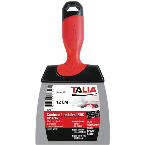 Taliaplast - Couteau à enduire inox - Lame 12cm - Finition professionnelle