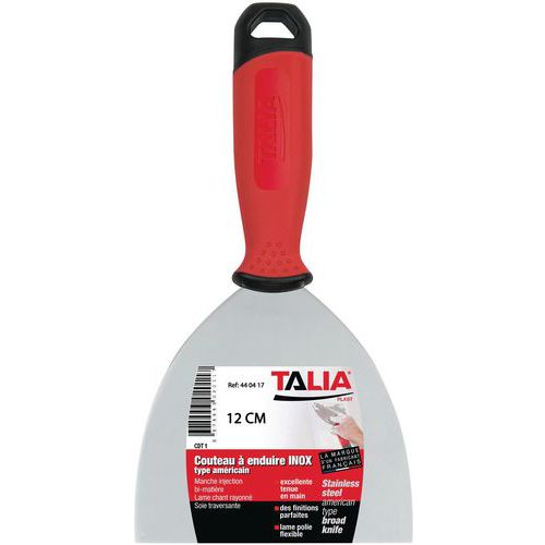 Taliaplast - Couteau à enduire américain inox - Lame 12cm - Finition professionnelle