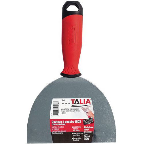 Taliaplast - Couteau à enduire américain inox - 15cm - Finition parfaite