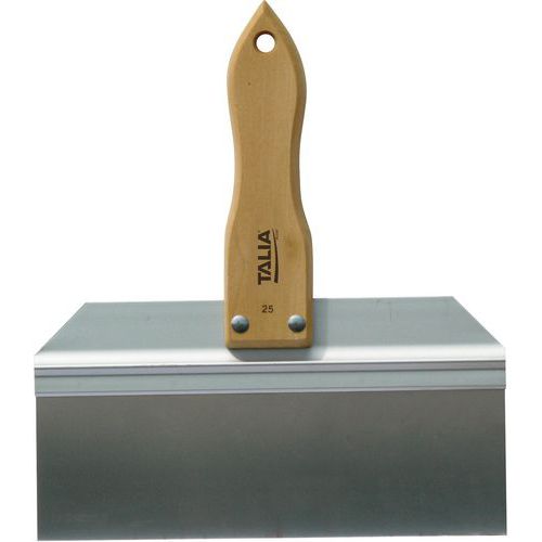 Taliaplast - Couteau de finition inox - Lame 25cm - Manche bois - Pour travaux de précision