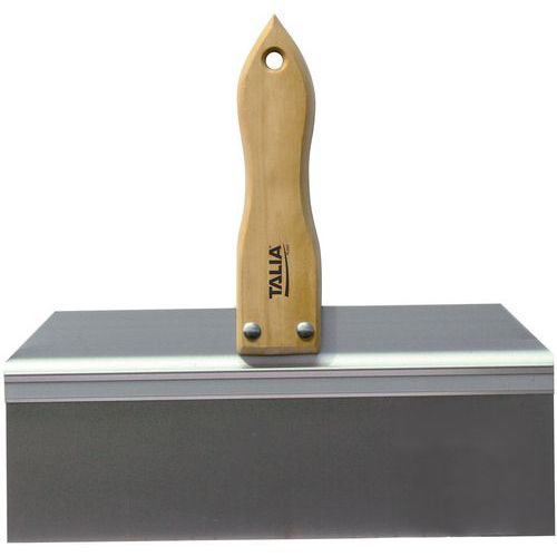 Taliaplast - Couteau de finition inox - Lame 30cm - Manche bois - Pour travaux de précision