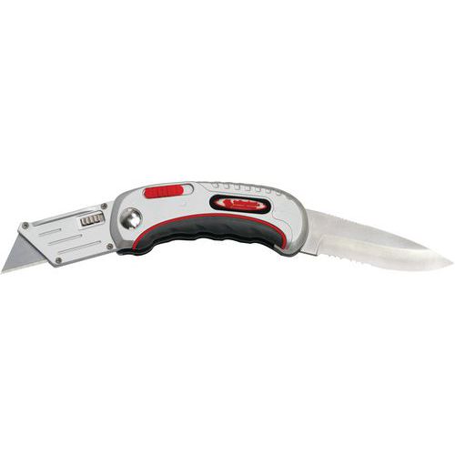 Lot de 5 - Couteau Et Cutter Pliable 2 En 1 Avec Housse