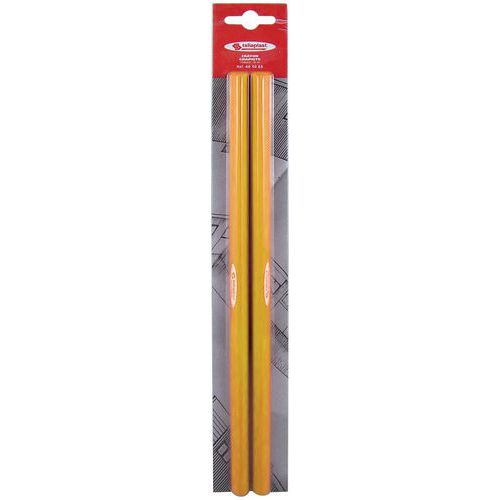 Taliaplast - Crayon Graphite Jaune - Lot de 2 - 300mm Longueur - Idéal pour Travaux Précis