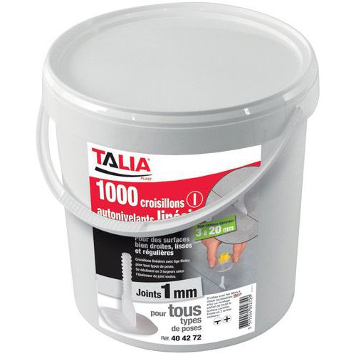 Taliaplast - Croisillon auto-nivelant linéaire - Lot de 1000 - 1mm - Finition parfaite