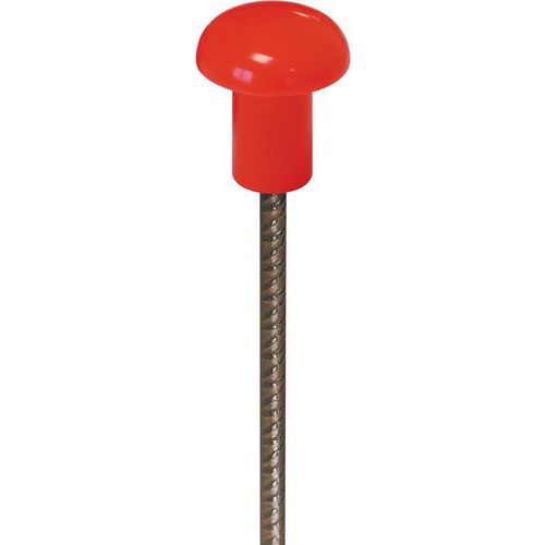 Taliaplast - Embouts de sécurité - Lot de 125 - Rouge fluo - Protection chantier