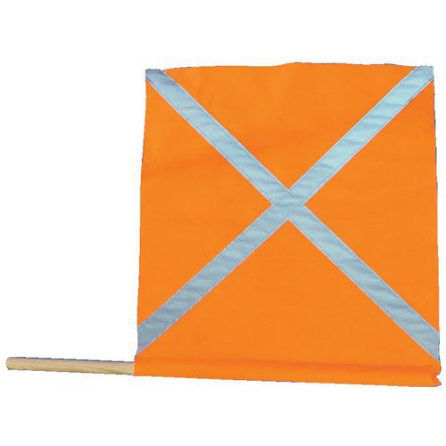 Taliaplast - Fanion Fluo avec Bandes Rétro-réfléchissantes - Orange - Hauteur 101 cm - Visibilité Maximale