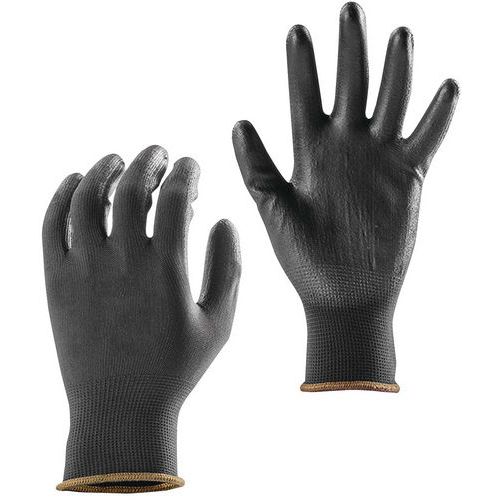 Taliaplast - Gants de travail enduits polyuréthane - Taille 10 - Paume noire - Protection CE