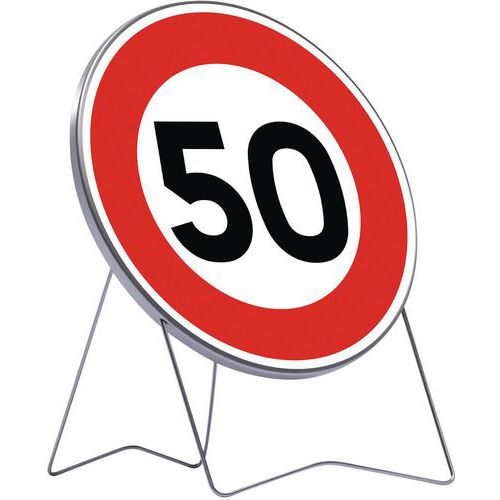 Taliaplast - Panneau B14 Limitation Vitesse 50km/h - Classe 2 - Diamètre 850mm - Signalisation Routière Normée
