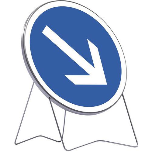 Taliaplast - Panneau C1 Passage Obligatoire à Droite - Rond Ø 650mm - Classe T1 - Voirie