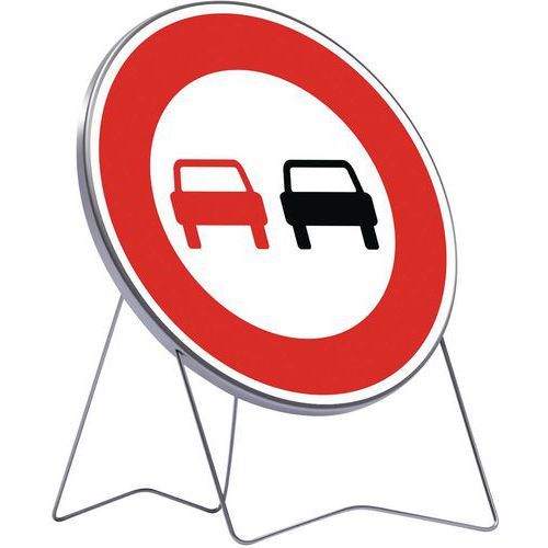 Taliaplast - Panneau Rond Interdit de Doubler B3 - Diamètre 850mm - Classe T1 - Signalisation Voirie