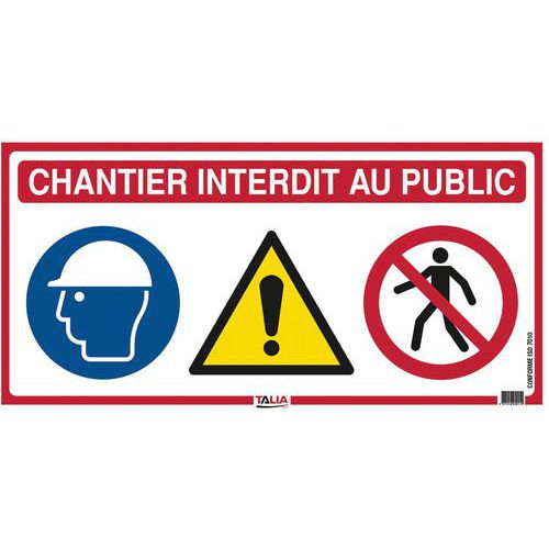 Taliaplast - Panneau de chantier 4 en 1 - 80cm x 40cm - Polypropylène Rigide - Voirie