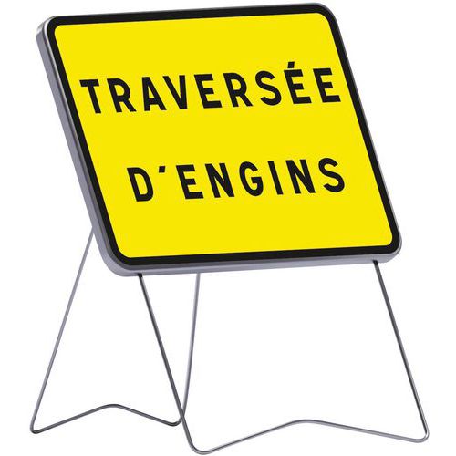 Taliaplast - Panneau KC1 Traversée d'engins - Acier Rigide 80x60 cm - Classe T1 - Voirie