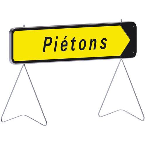 Taliaplast - Panneau KD Piétons Flèche Amovible C1 - 100x30cm Acier Rigide T1