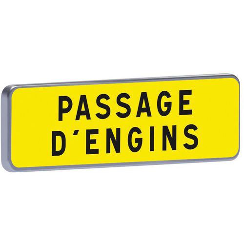 Taliaplast - Panonceau KM9 Passage d'engins - Acier Rigide 70x20cm - Classe T1 - Voirie