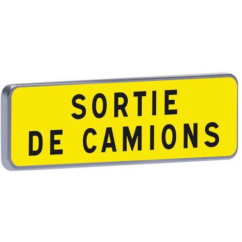 Taliaplast - Panonceau KM9 Sortie de camions - Acier Rigide 90x25cm - Classe T1 - Signalisation Voirie