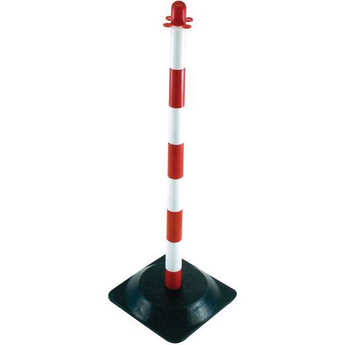 Taliaplast - Poteau de support à chaîne - Rouge/blanc - 90cm - 2.8kg - Idéal pour chantier extérieur