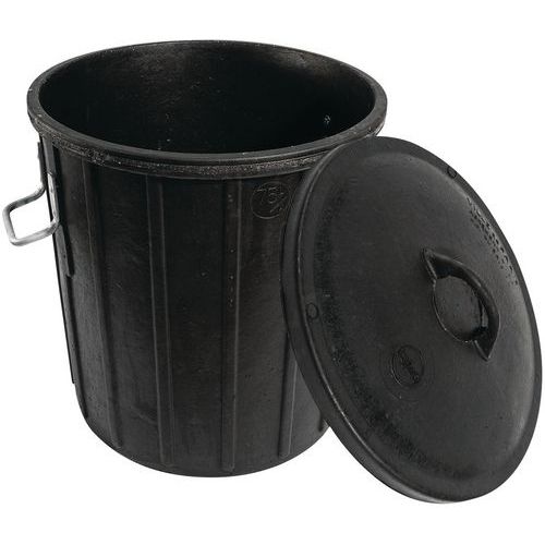 Taliaplast - Poubelle Pro de chantier Caoutchouc Armé - 75L - Robuste et Durable