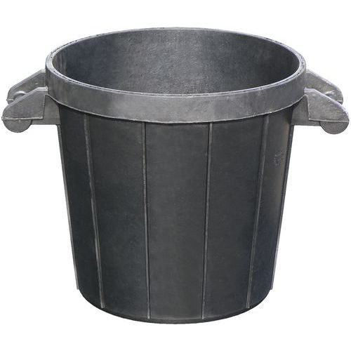 Taliaplast - Poubelle Pro de Chantier Caoutchouc Armé - 75L - Robuste et Durable