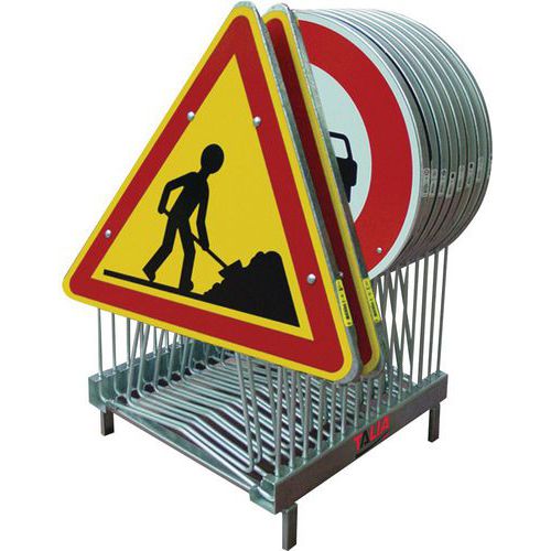 Taliaplast - Rack à panneaux en acier galvanisé - Lot de 15 - Gris - 770 mm